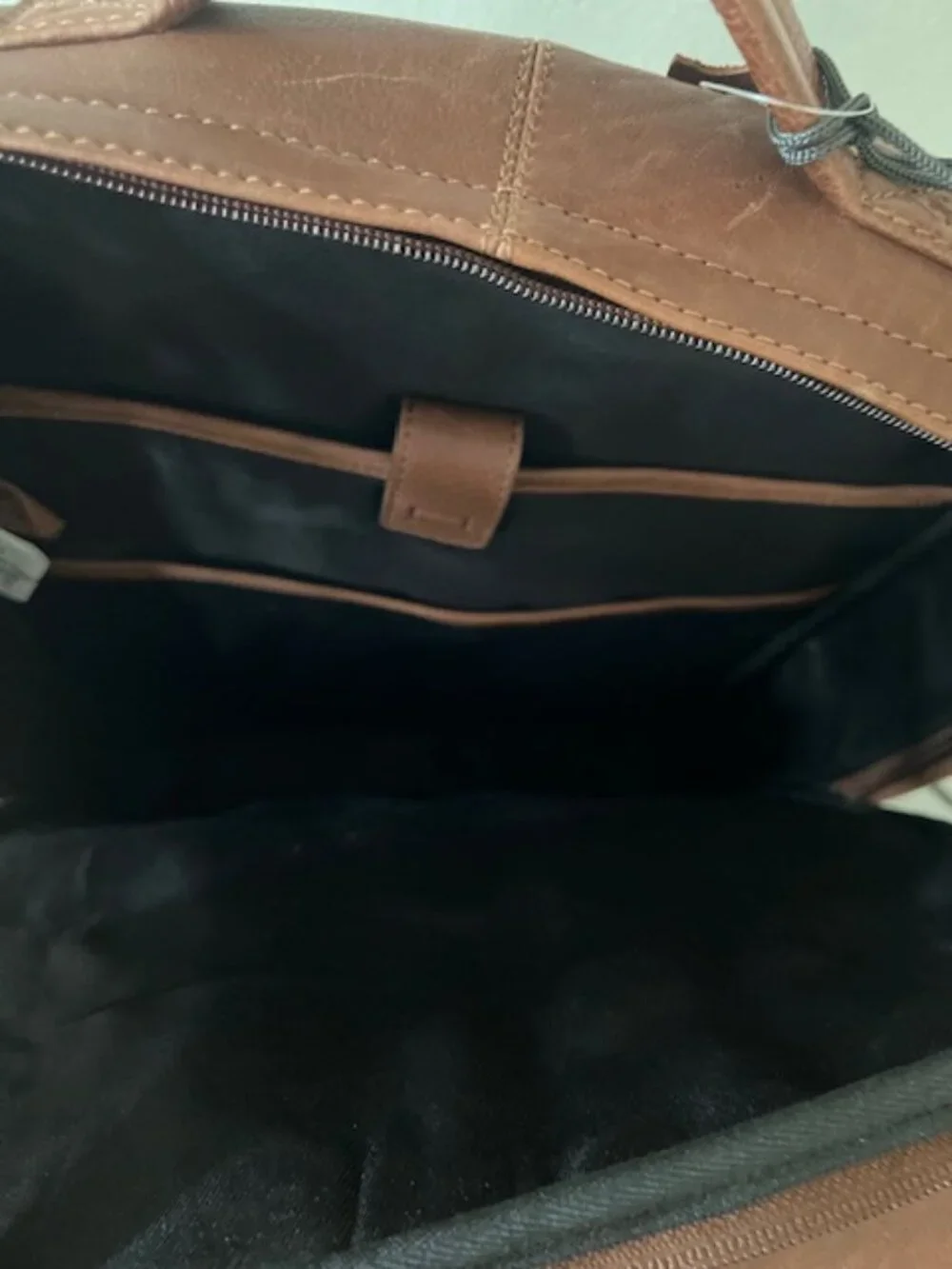 Genicci U-Falcon Leather Backpack Cognac Brown NWT Multi-Compartment